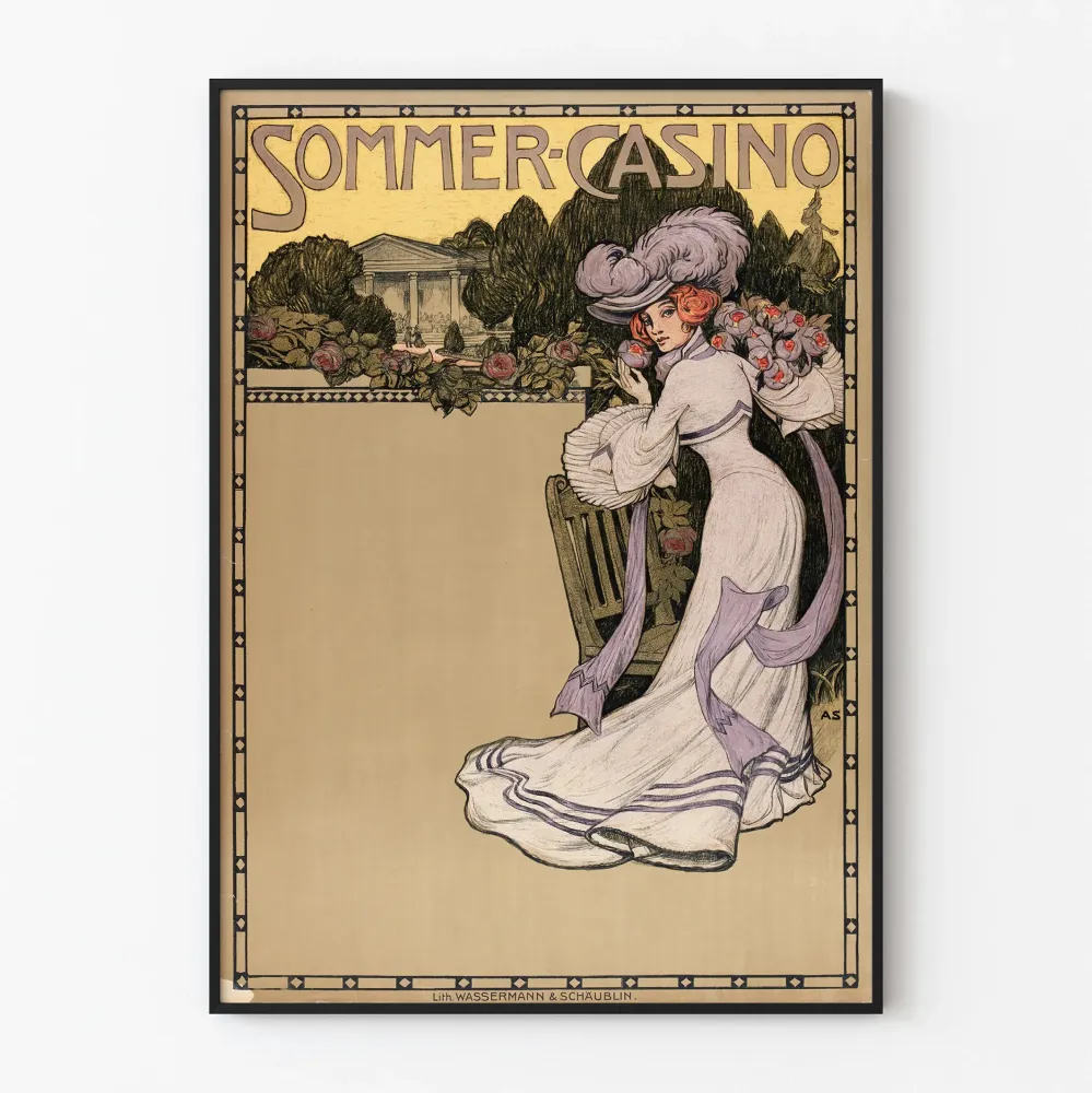 Plakat w stylu secesyjnym vintage Sommer Casino