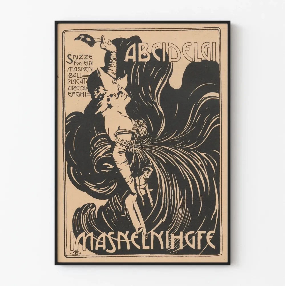 Plakat Szkic Sztuka Nowoczesna czarno-beżowa do dekoracji ściennej