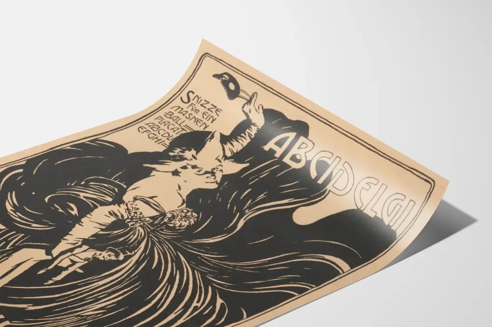 Plakat Szkic Sztuka Nowoczesna czarno-beżowa do dekoracji ściennej