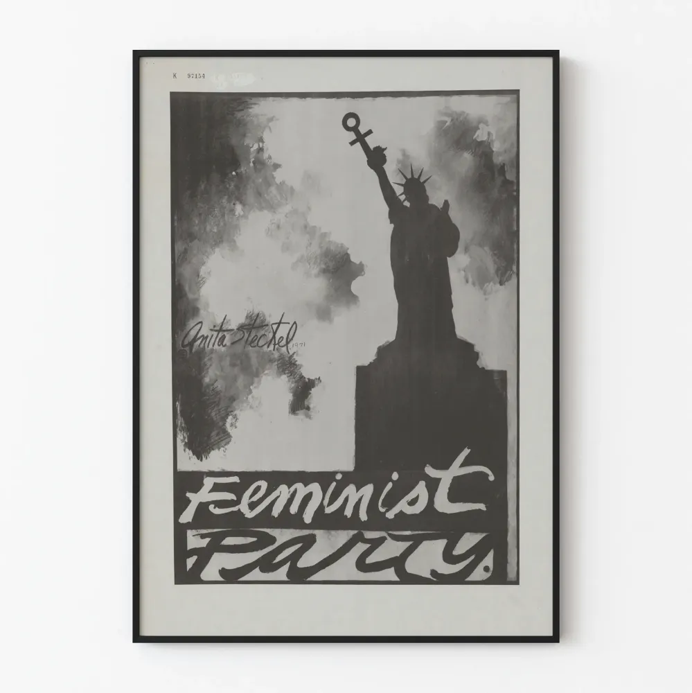Plakat sztuki feministycznej Statua Wolności - Partia Feministyczna