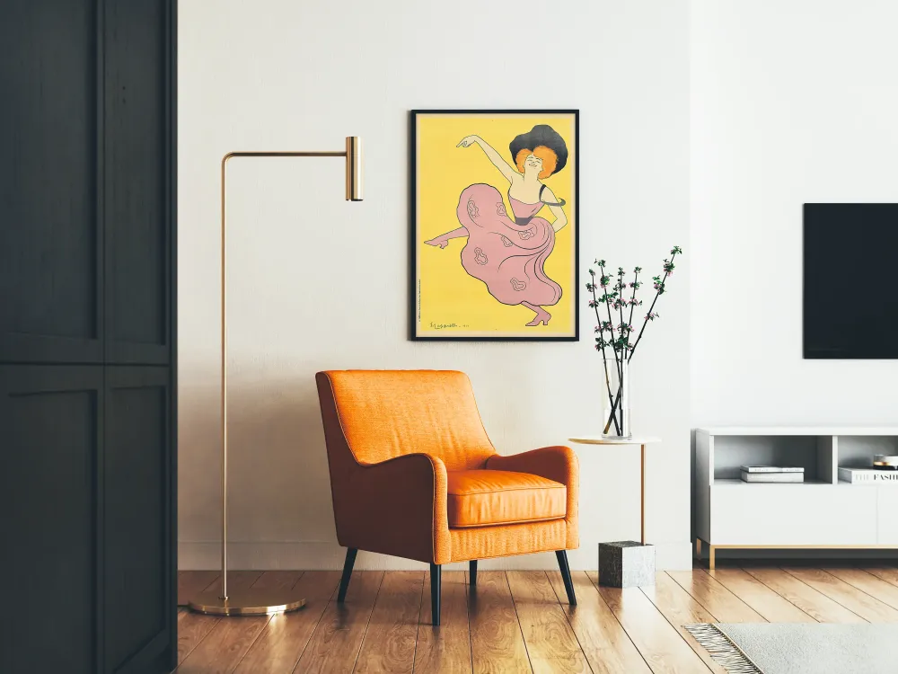 Plakat Tancerka Folies Bergère w różu i żółci