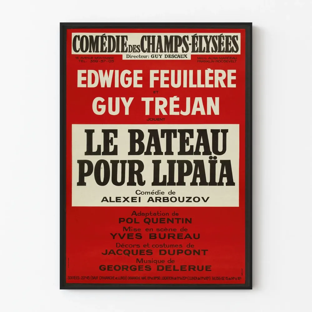 Plakat Teatr Le Bateau dla Lipaï - Komedia na Polach Elizejskich