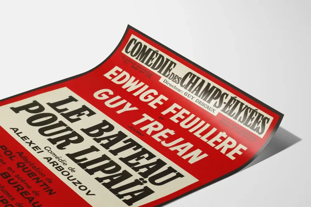 Plakat Teatr Le Bateau dla Lipaï - Komedia na Polach Elizejskich