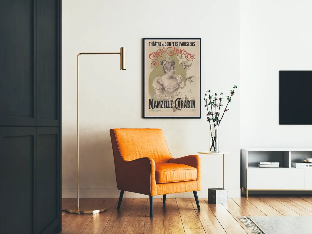 Plakat Teatr Bouffes Parisiens Mamzelle Carabin Simon Girard