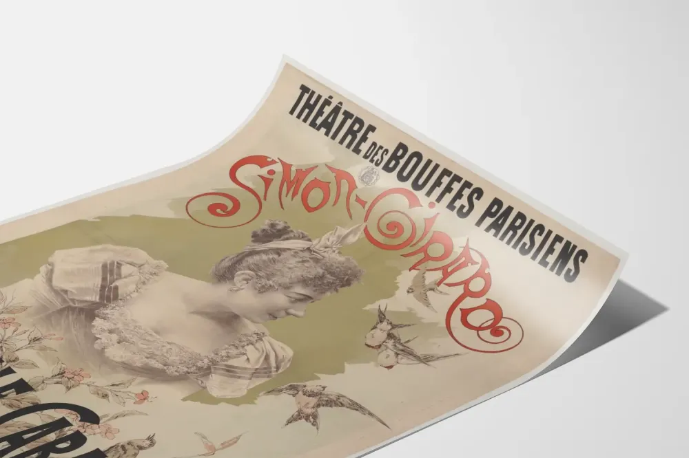 Plakat Teatr Bouffes Parisiens Mamzelle Carabin Simon Girard