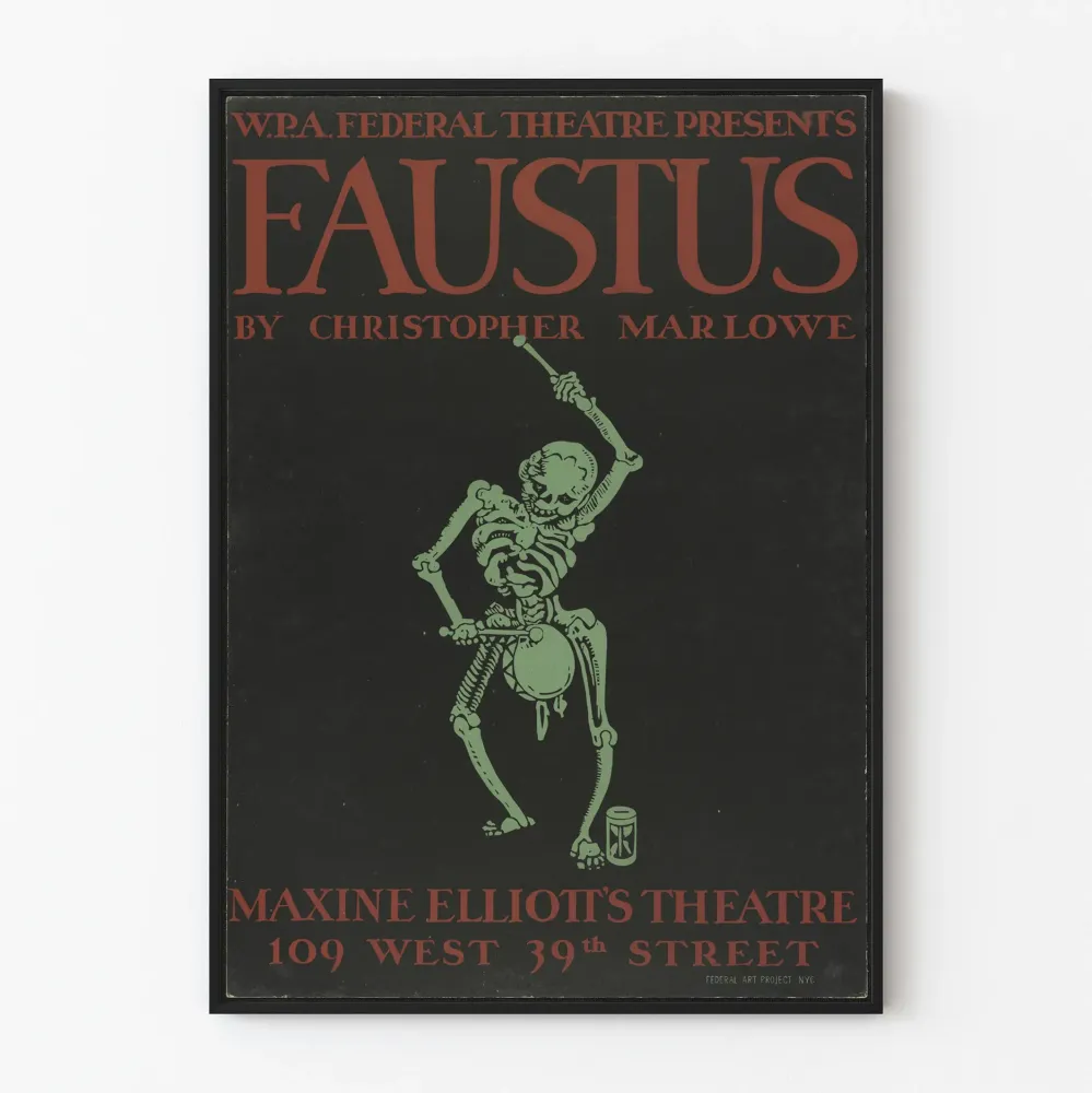 Plakat Teatr Faustus autorstwa Christophera Marlowe