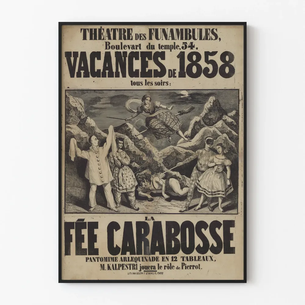 Plakat Teatr Funambules Wakacje 1858 - Wróżka Carabosse