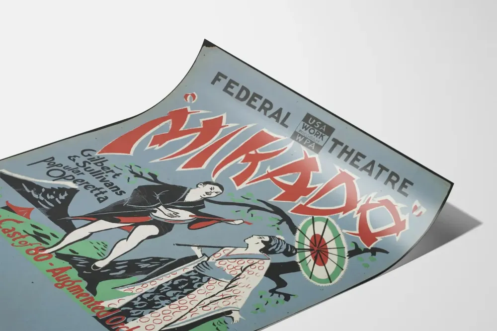 Plakat Teatr Mikado Styl Vintage