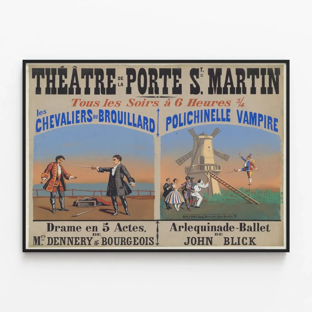 Plakat Teatr Porte Saint-Martin - Rycerze Mgły & Polichinelle Wampir