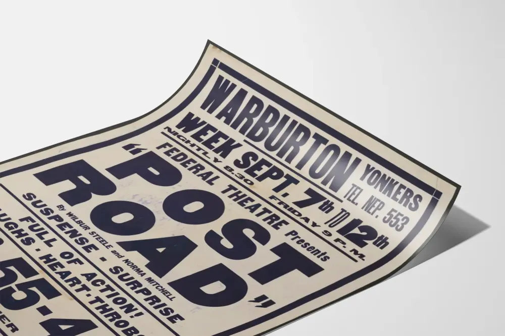Plakat teatralny vintage „Post Road” Federal Theatre