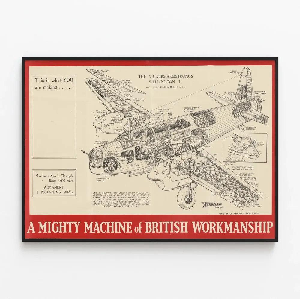Plakat techniczny lotnictwa - Le Vickers-Armstrongs Wellington II