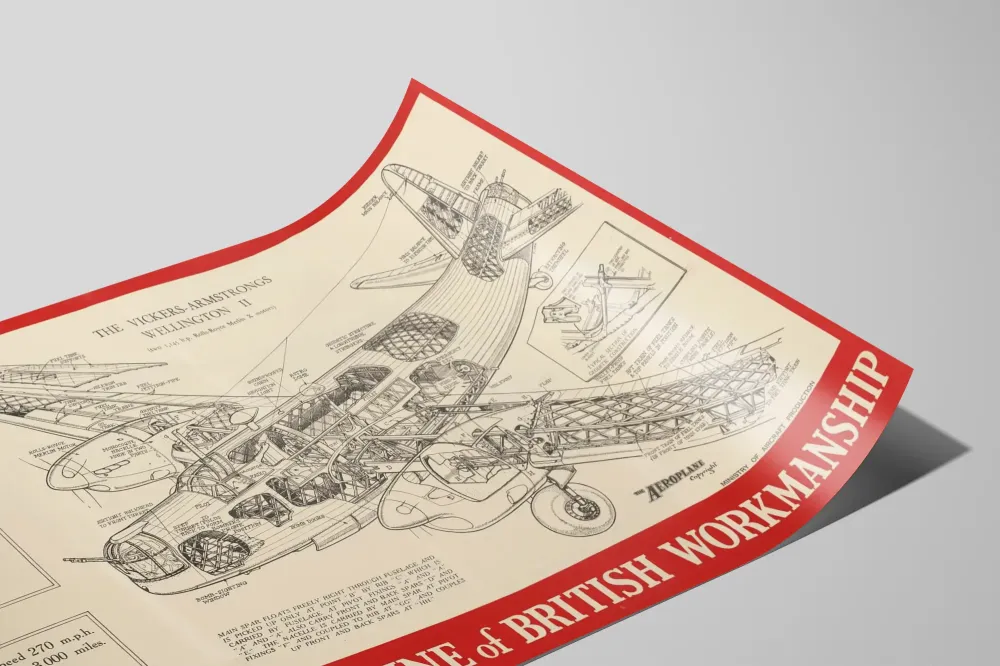 Plakat techniczny lotnictwa - Le Vickers-Armstrongs Wellington II