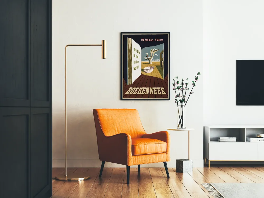 Plakat Tydzień Książki 1950 - Spojrzenie na inny świat