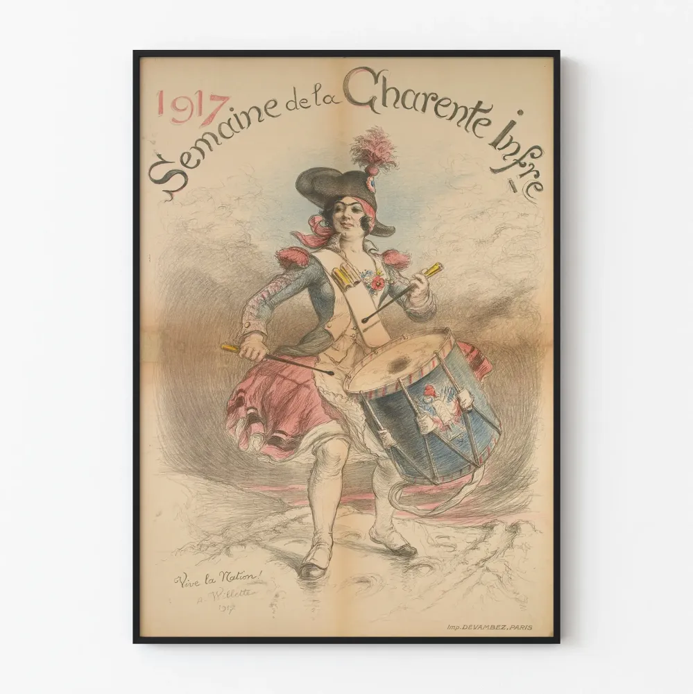 Plakat vintage 1917 - Tydzień Charente Inférieure