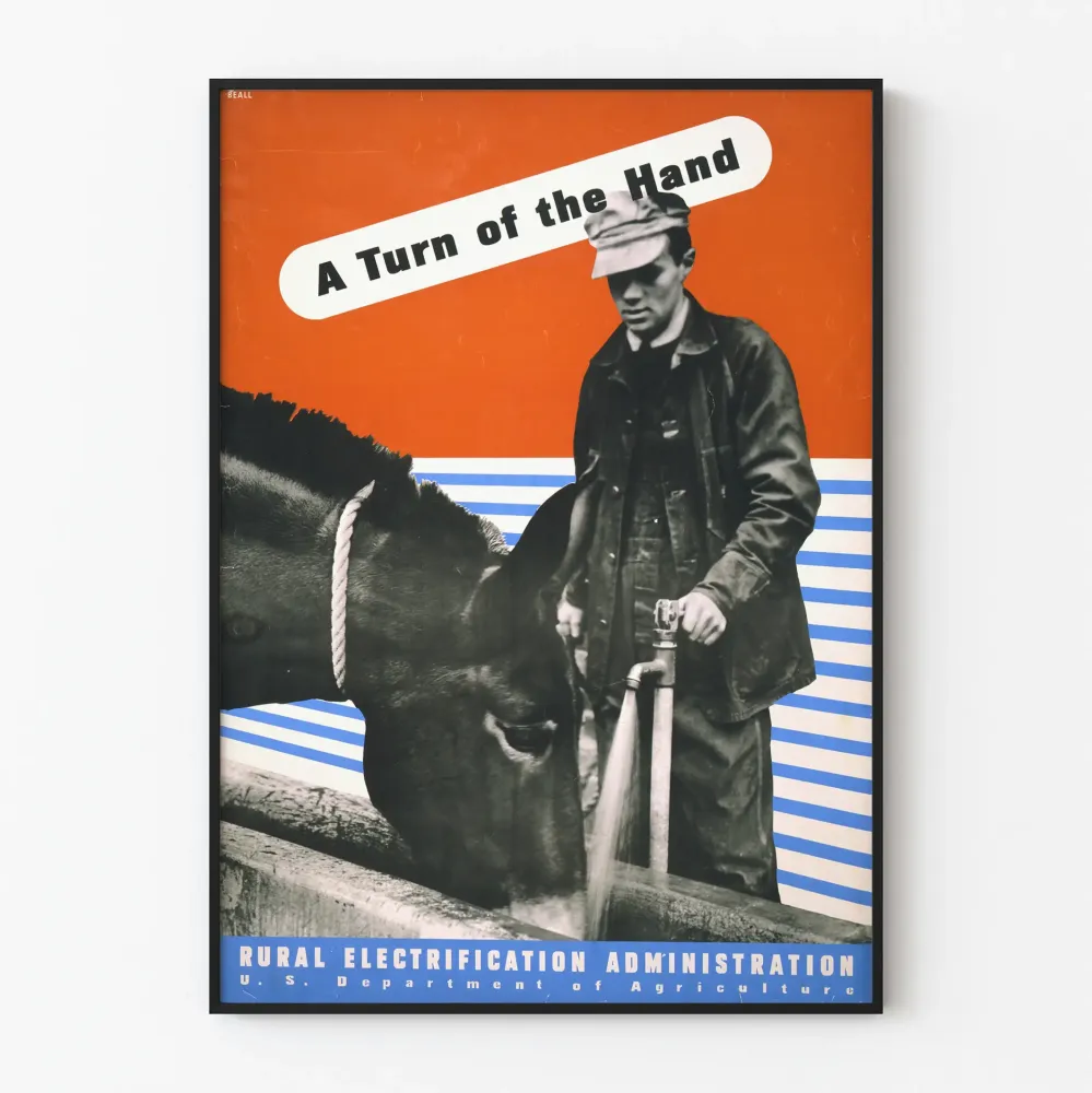 Plakat Vintage Administracja Elektryfikacji Wiejskiej