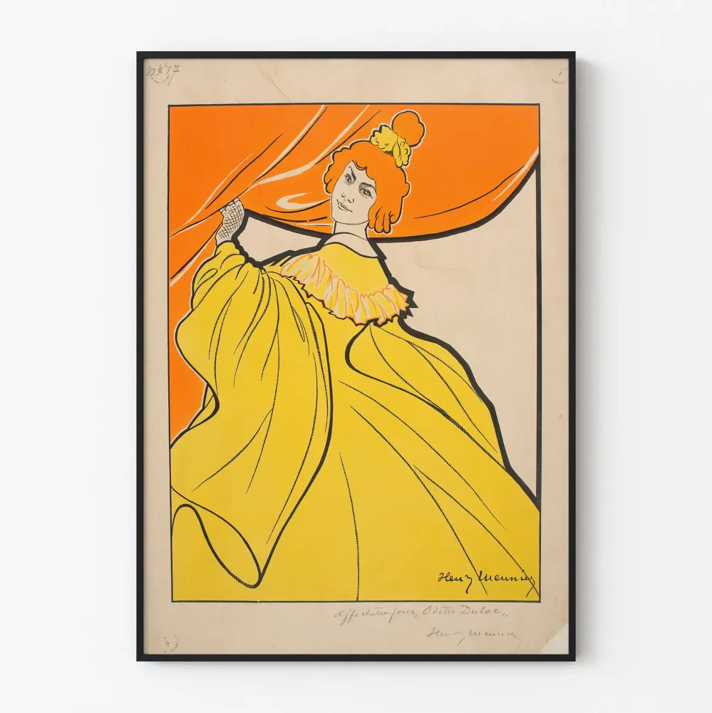 Plakat vintage 'Affichette pour Odette Dulac' w stylu secesyjnym