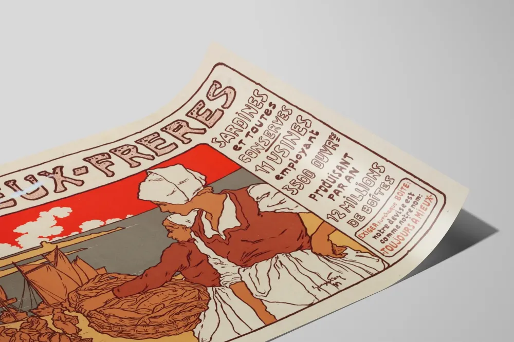 Plakat vintage Amieux-Frères sardynki i konserwy