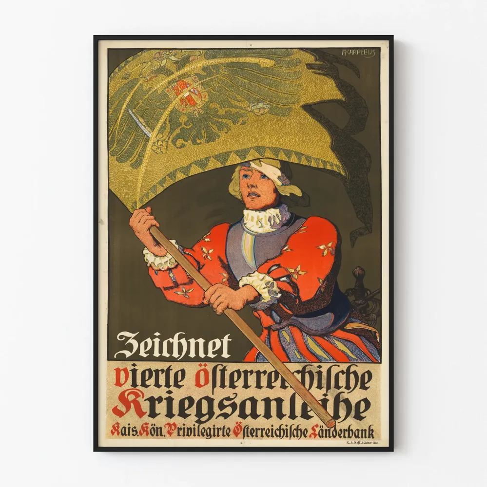Plakat vintage austriacki na Czwarte zobowiązanie wojenne