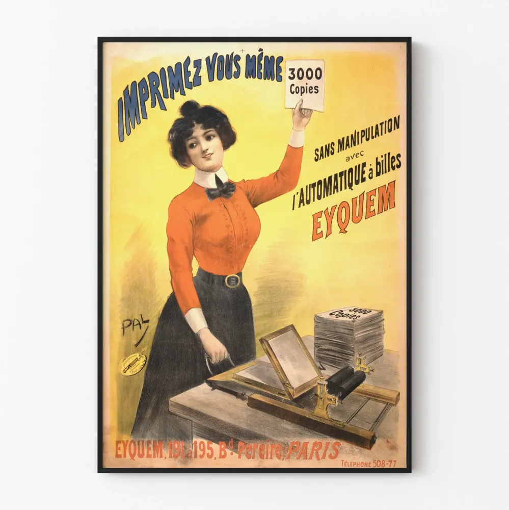 Plakat vintage z automatycznym drukiem Eyquem, 3000 kopii