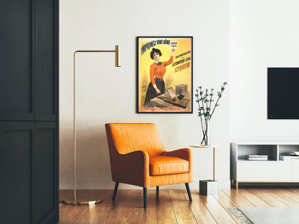 Plakat vintage z automatycznym drukiem Eyquem, 3000 kopii