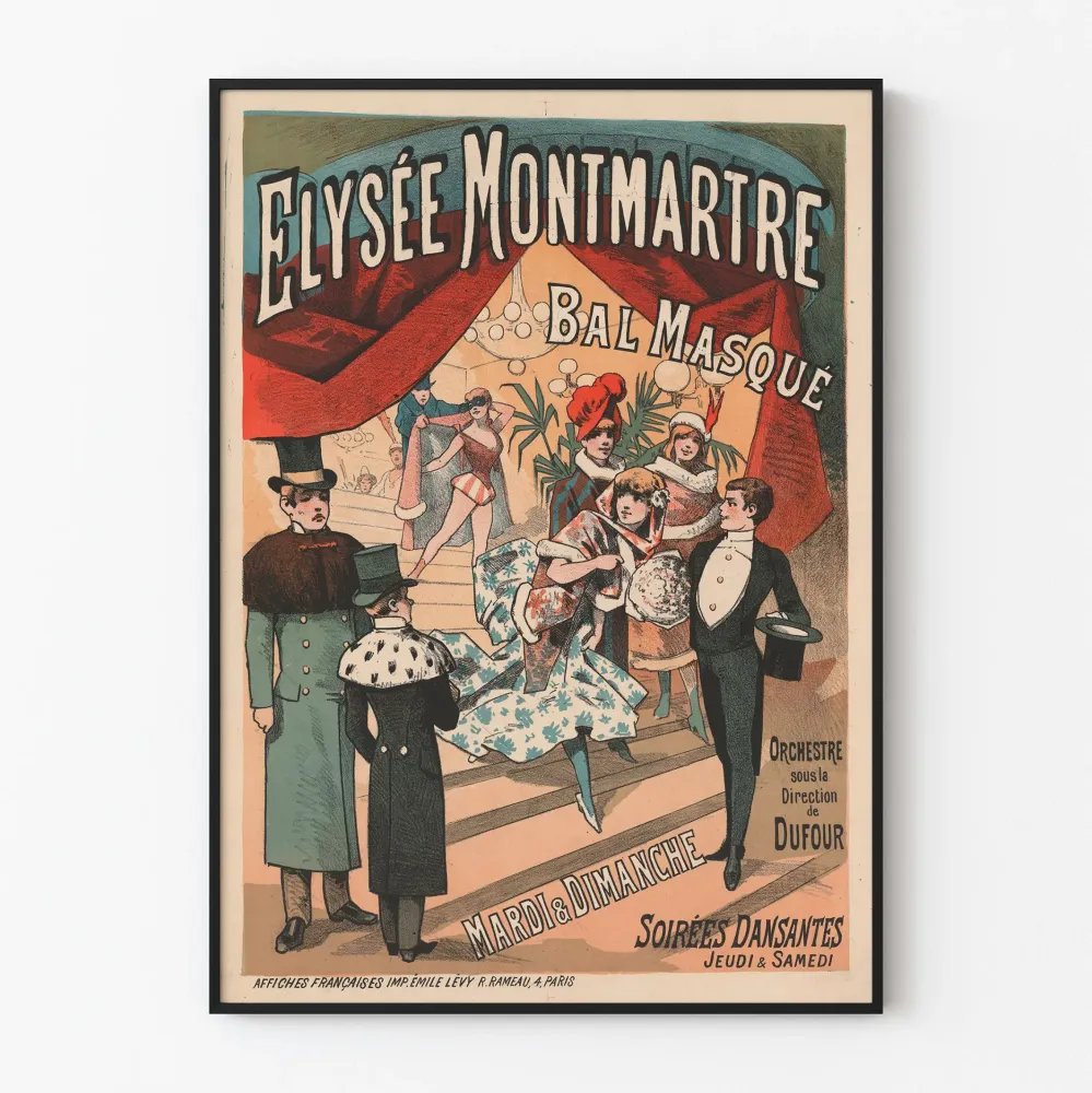 Plakat vintage Bal Maskowy Élysée Montmartre