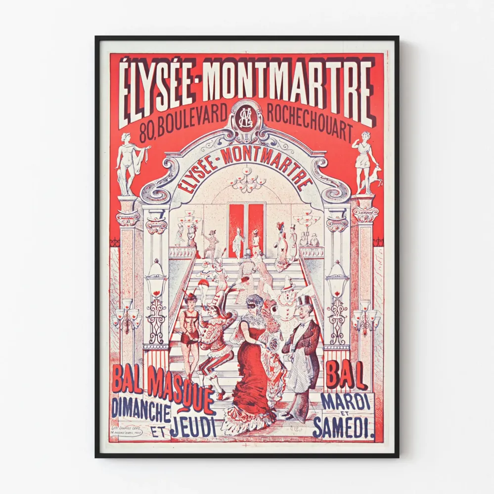 Plakat vintage Bal Maskowy Élysée Montmartre