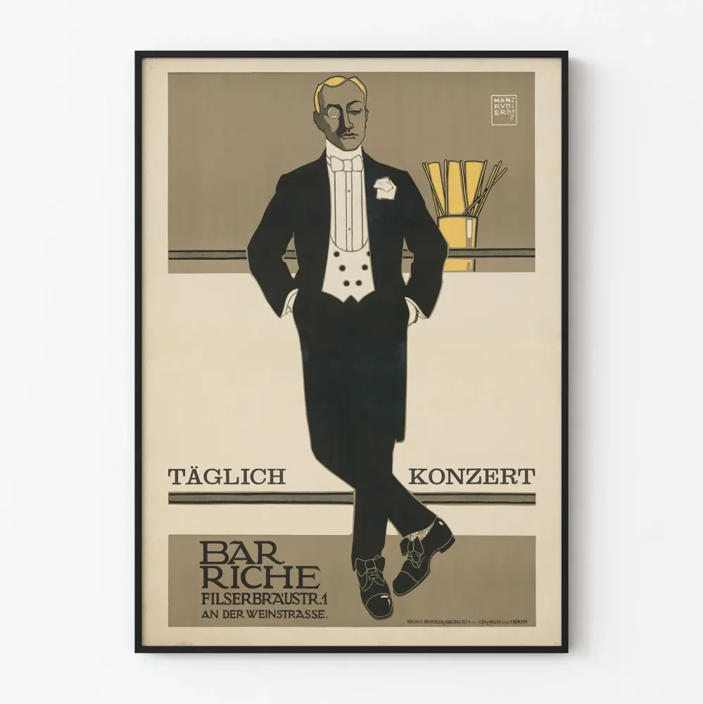 Plakat Vintage Bar Riche Koncert Codzienny