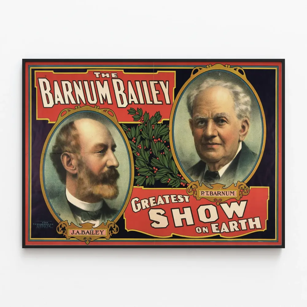 Plakat vintage Barnum Bailey Największe Show na Ziemi