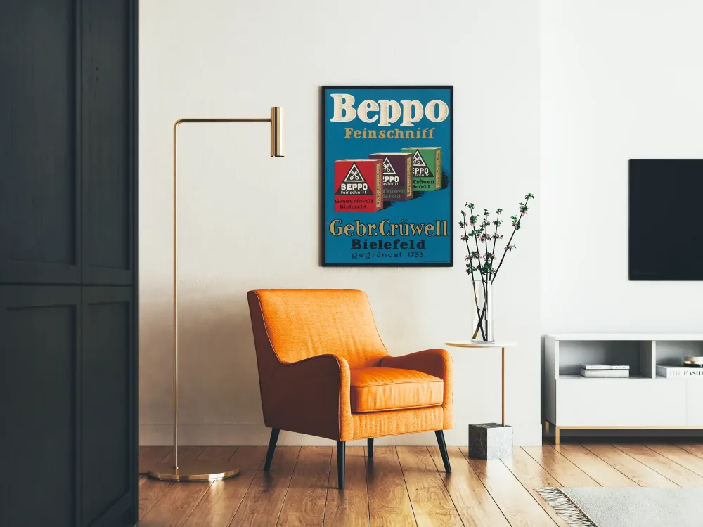 Plakat vintage Beppo Feinschnitt Gebr. Crüwell Bielefeld