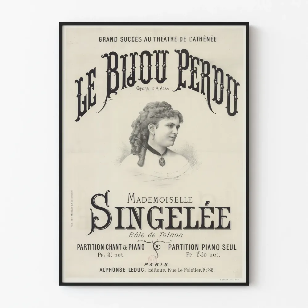 Plakat vintage Le Bijou Perdu - Opera . Adama z Mademoiselle Singelée