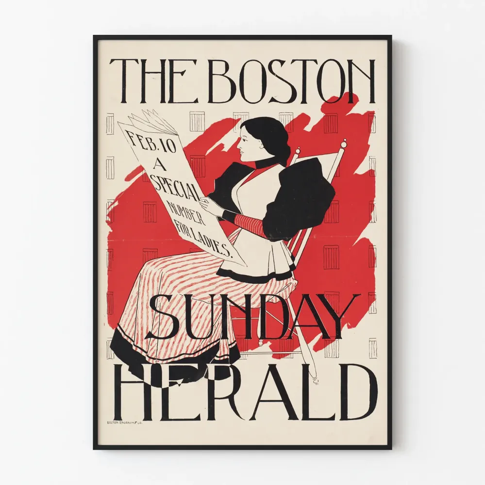 Plakat Vintage Boston Sunday Herald - Edycja specjalna dla pań
