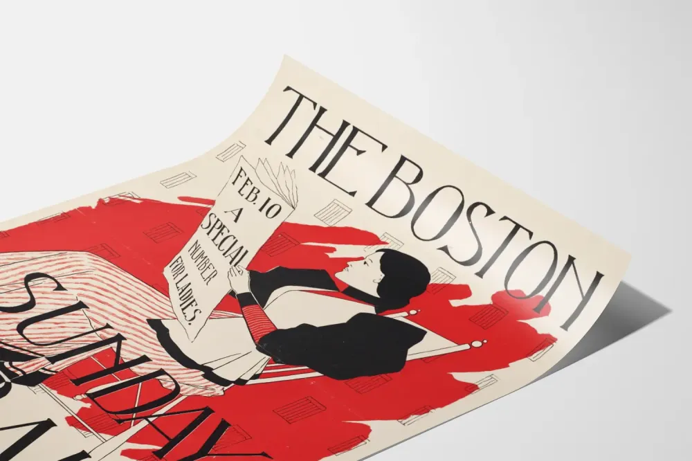 Plakat Vintage Boston Sunday Herald - Edycja specjalna dla pań
