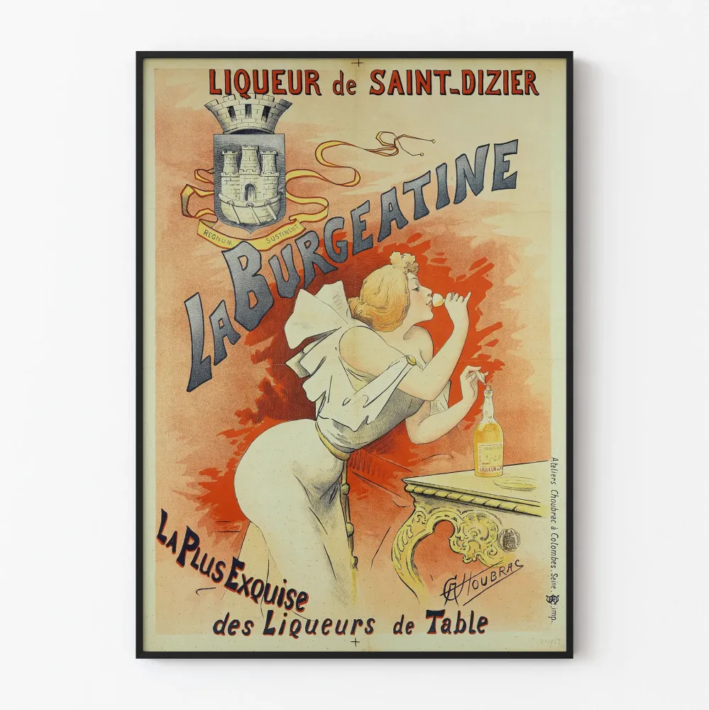 Plakat Vintage La Burgeatine Likier z Saint-Dizier