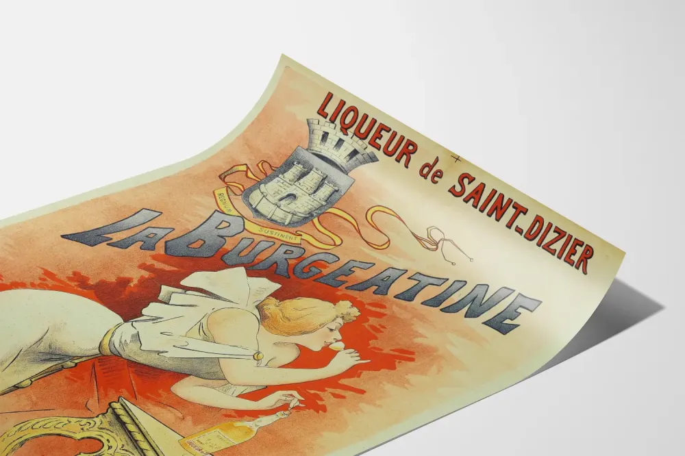 Plakat Vintage La Burgeatine Likier z Saint-Dizier