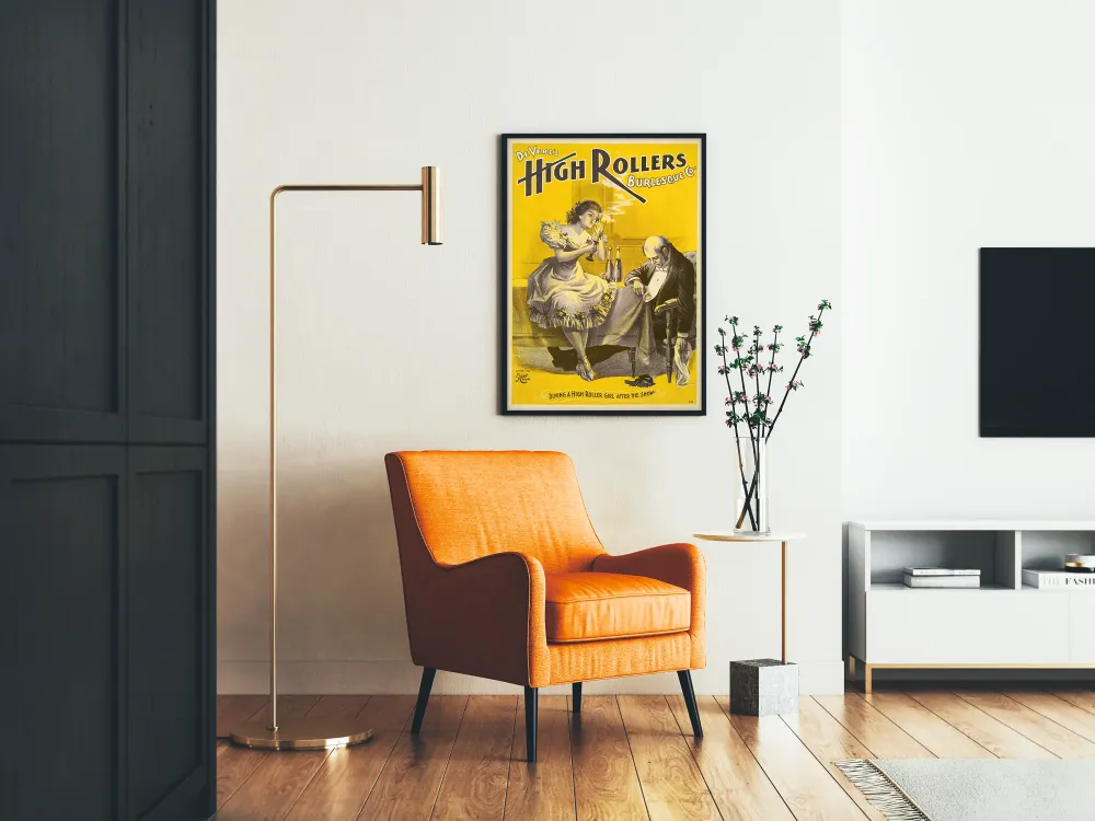 Plakat vintage burleskowy High Rollers DeVere's 1898