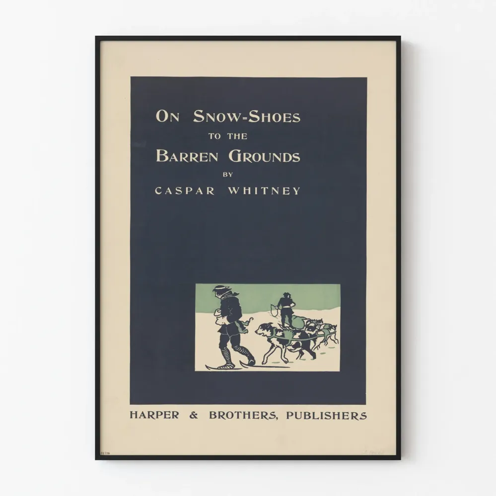 Plakat vintage Na butach śnieżnych na bezludnych terenach