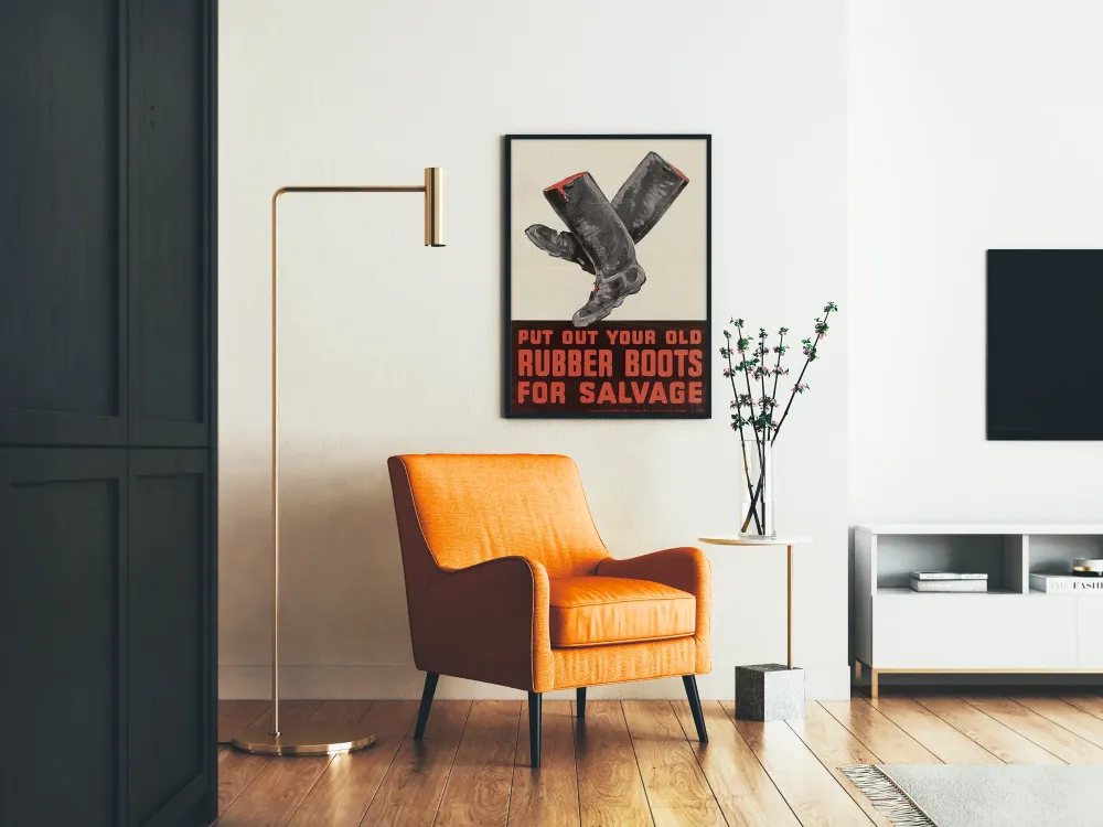 Plakat vintage Buty z gumy do recyklingu