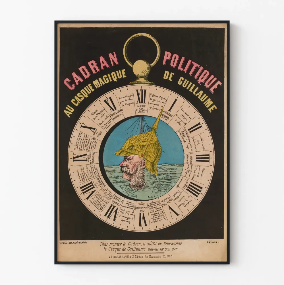 Plakat vintage Cadran Politique au Casque Magique de Guillaume