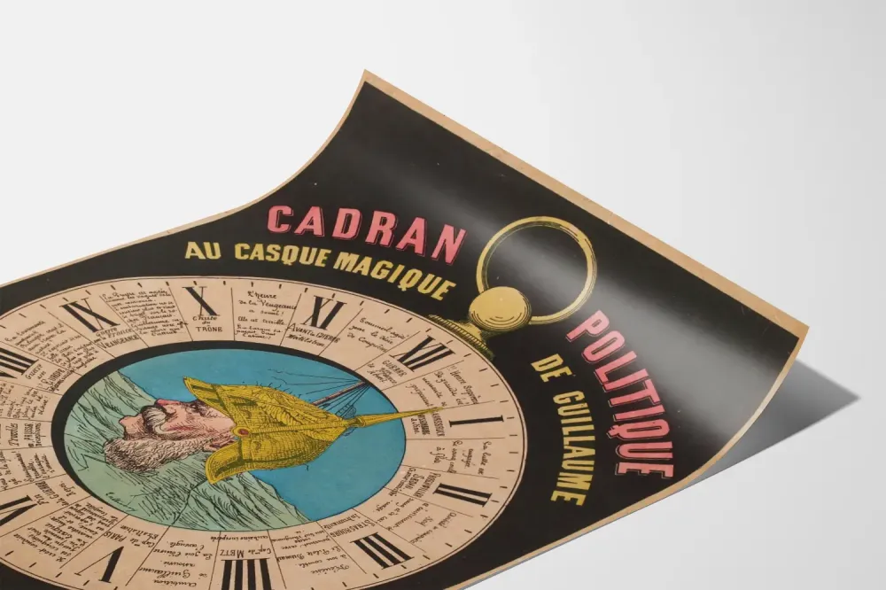 Plakat vintage Cadran Politique au Casque Magique de Guillaume