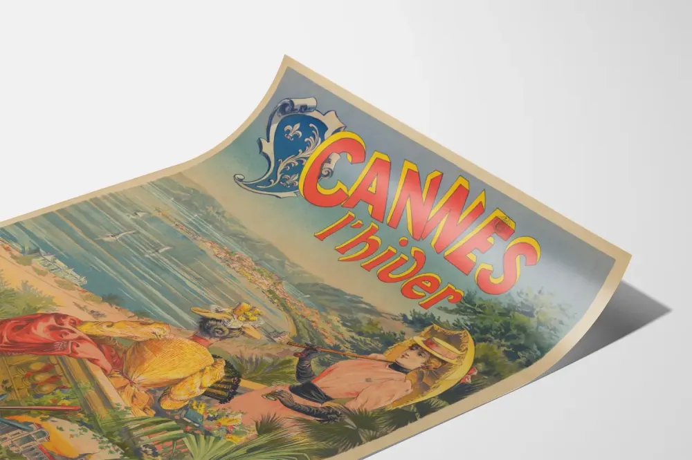 Plakat Vintage Cannes l'Hiver - Koleje PLM Paryż-Cannes
