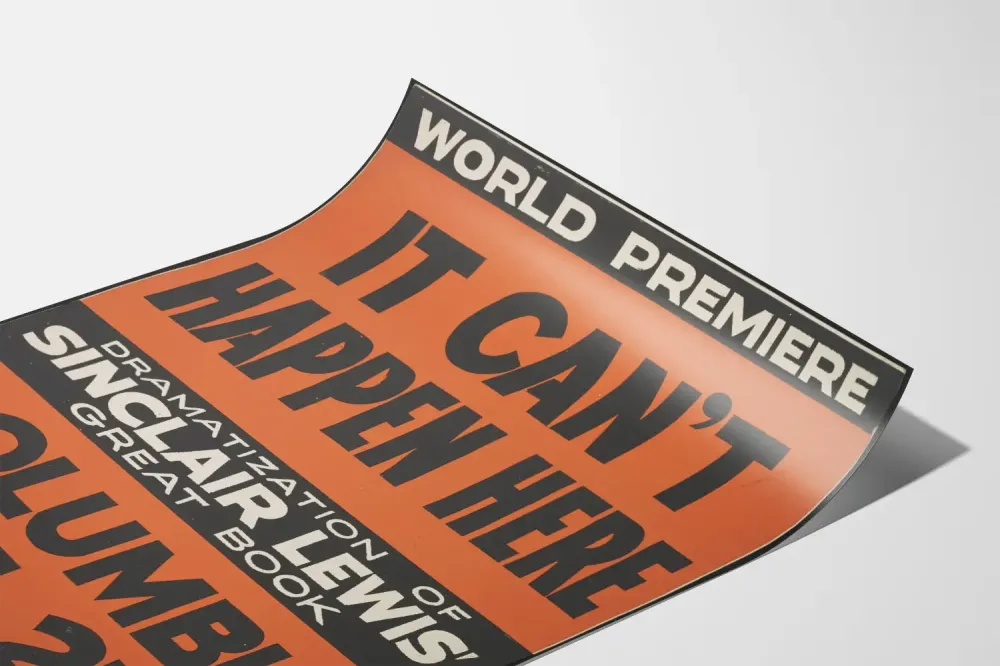 Plakat vintage It Can't Happen Here - Światowa premiera