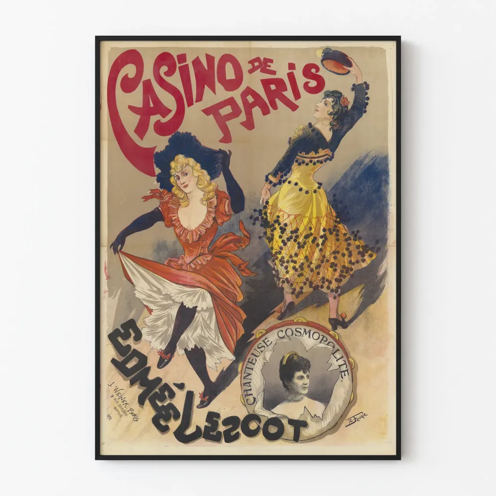 Plakat vintage Casino de Paris z Edmée Lescot