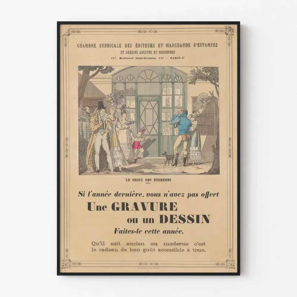 Plakat vintage Chambre Syndicale des Éditeurs et Marchands d'Estampes Paris
