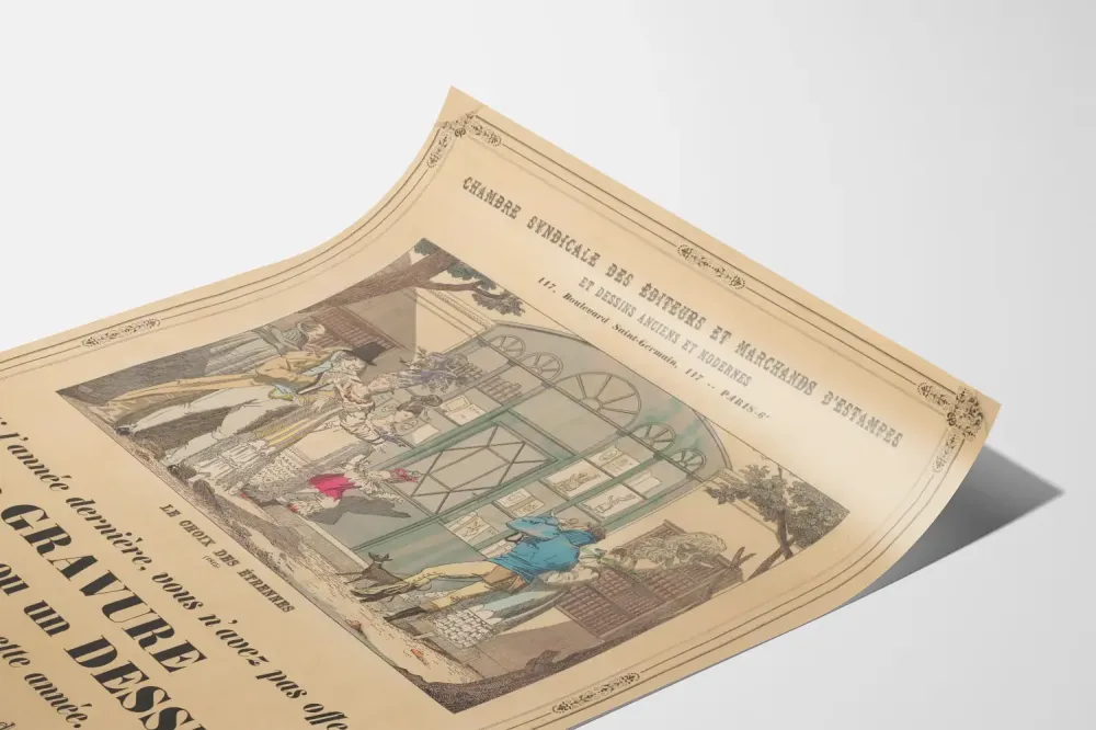 Plakat vintage Chambre Syndicale des Éditeurs et Marchands d'Estampes Paris