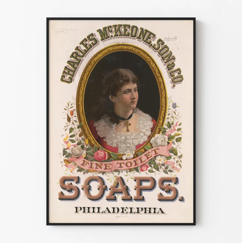 Plakat vintage Charles McKeone wysokiej jakości mydł toaletowe Filadelfia