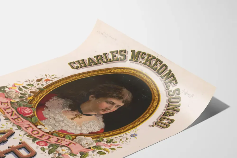 Plakat vintage Charles McKeone wysokiej jakości mydł toaletowe Filadelfia