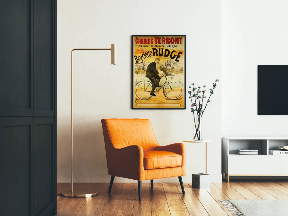 Plakat vintage Charles Terront zwycięzca na rowerze Rudge
