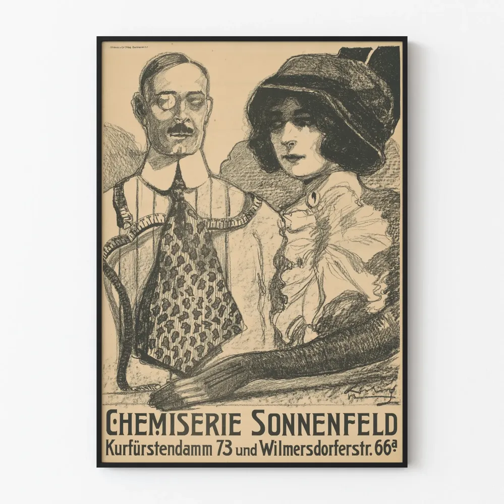 Plakat vintage Chemiserie Sonnenfeld Berlin