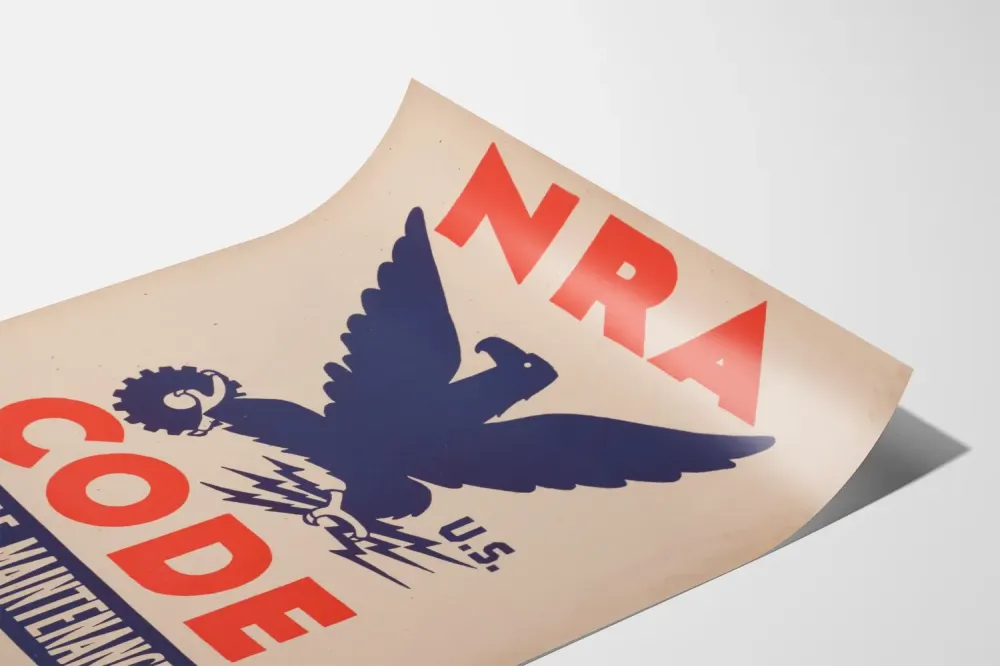Plakat Vintage Code NRA do konserwacji pojazdów silnikowych