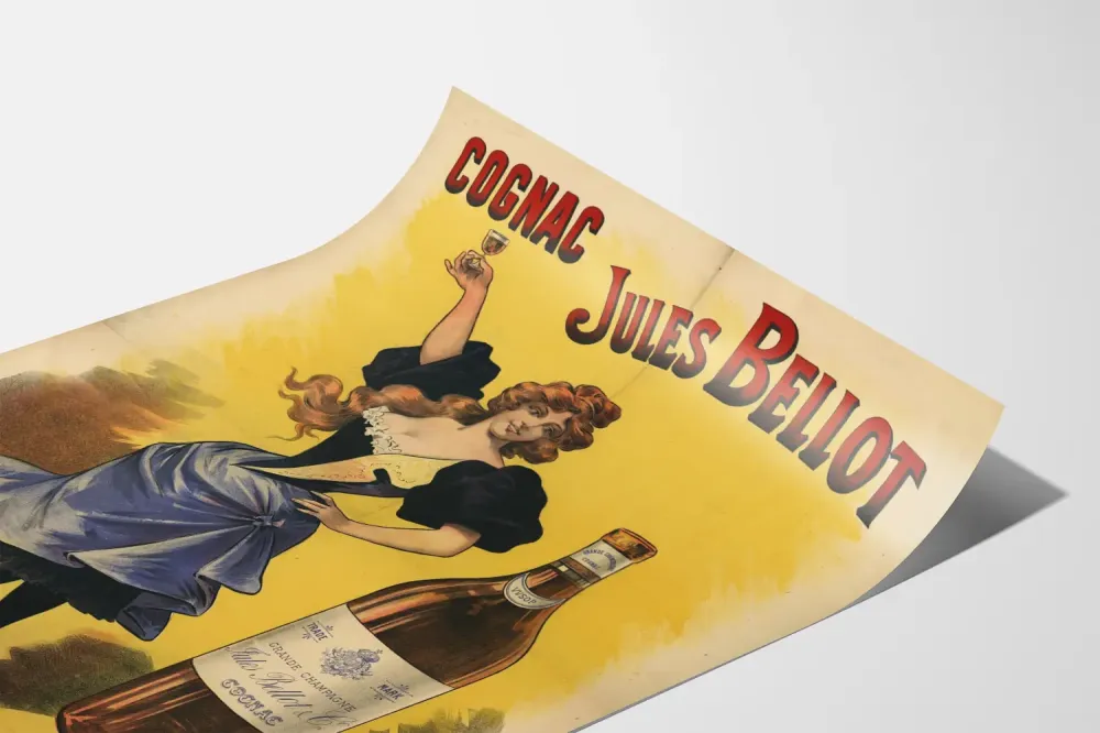 Plakat Vintage Cognac Jules Bellot w Cognac